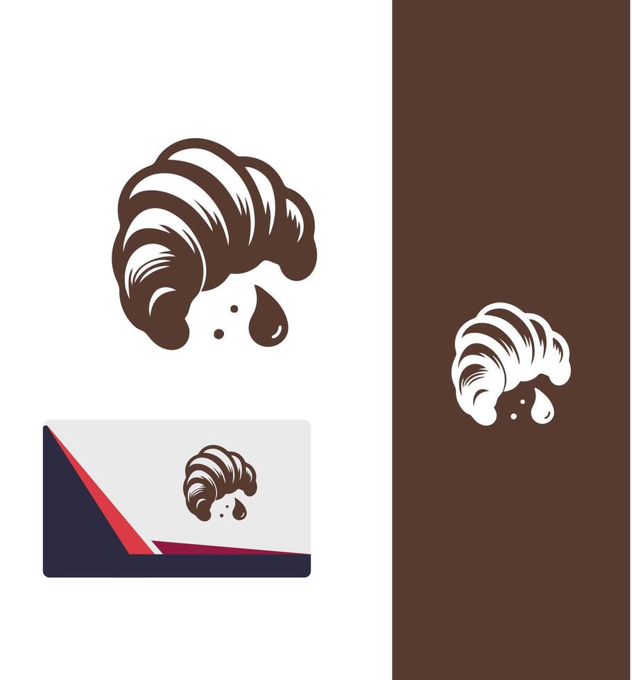 The French Flake croissant logo vector
