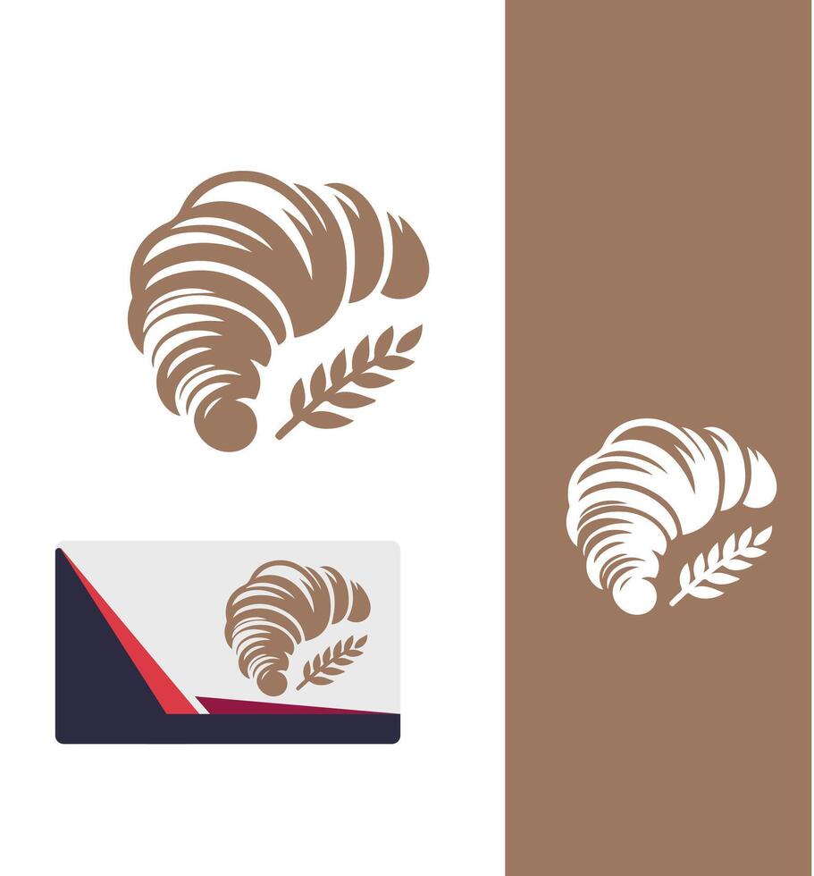 Flaky Wonders croissant logo vector