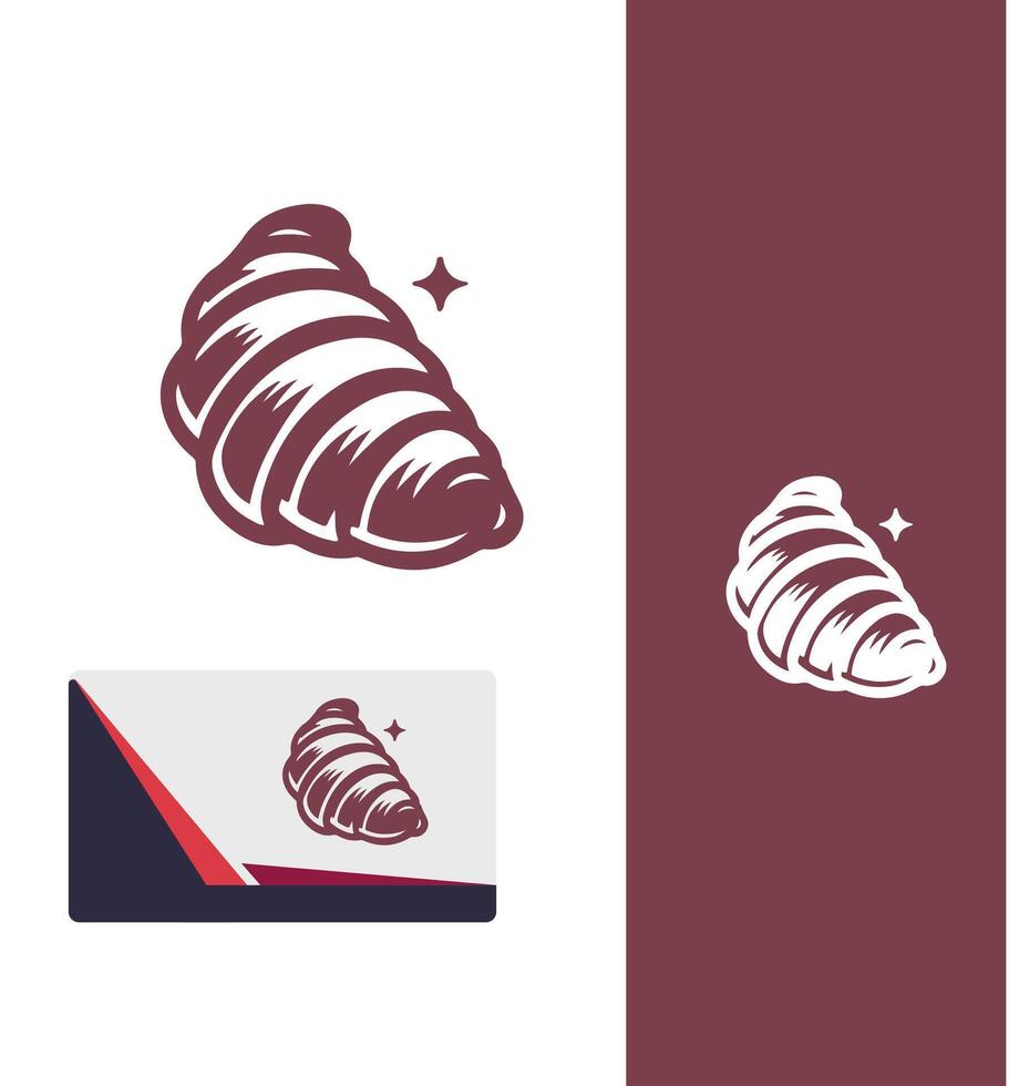 Flake House croissant logo vector