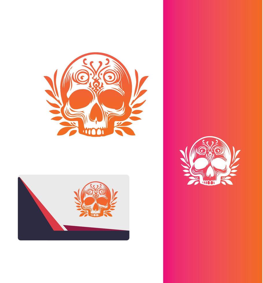 Skull Petal Creations Floral Skull logo vector