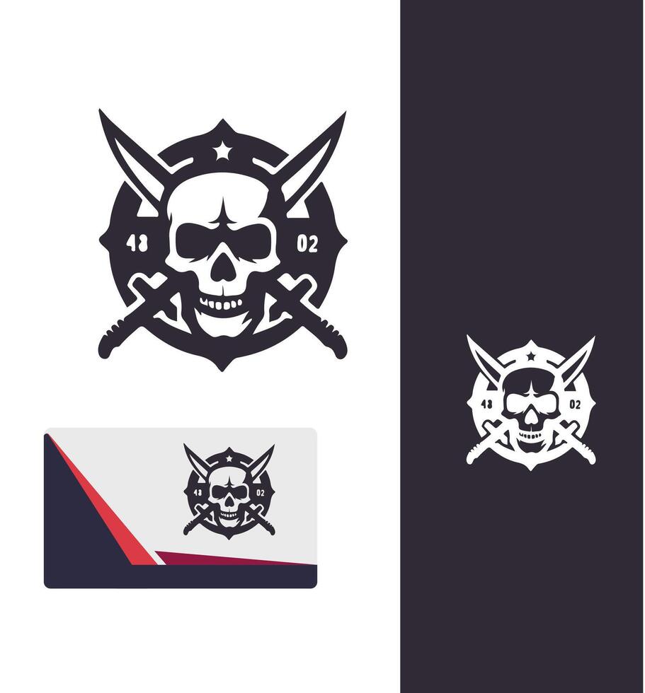 Skull Reign skull logo design vector