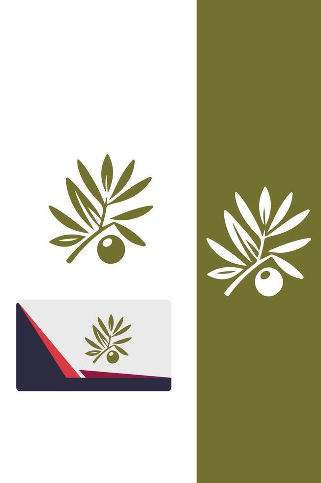 Green Gold Olive Oil Logo Design vector