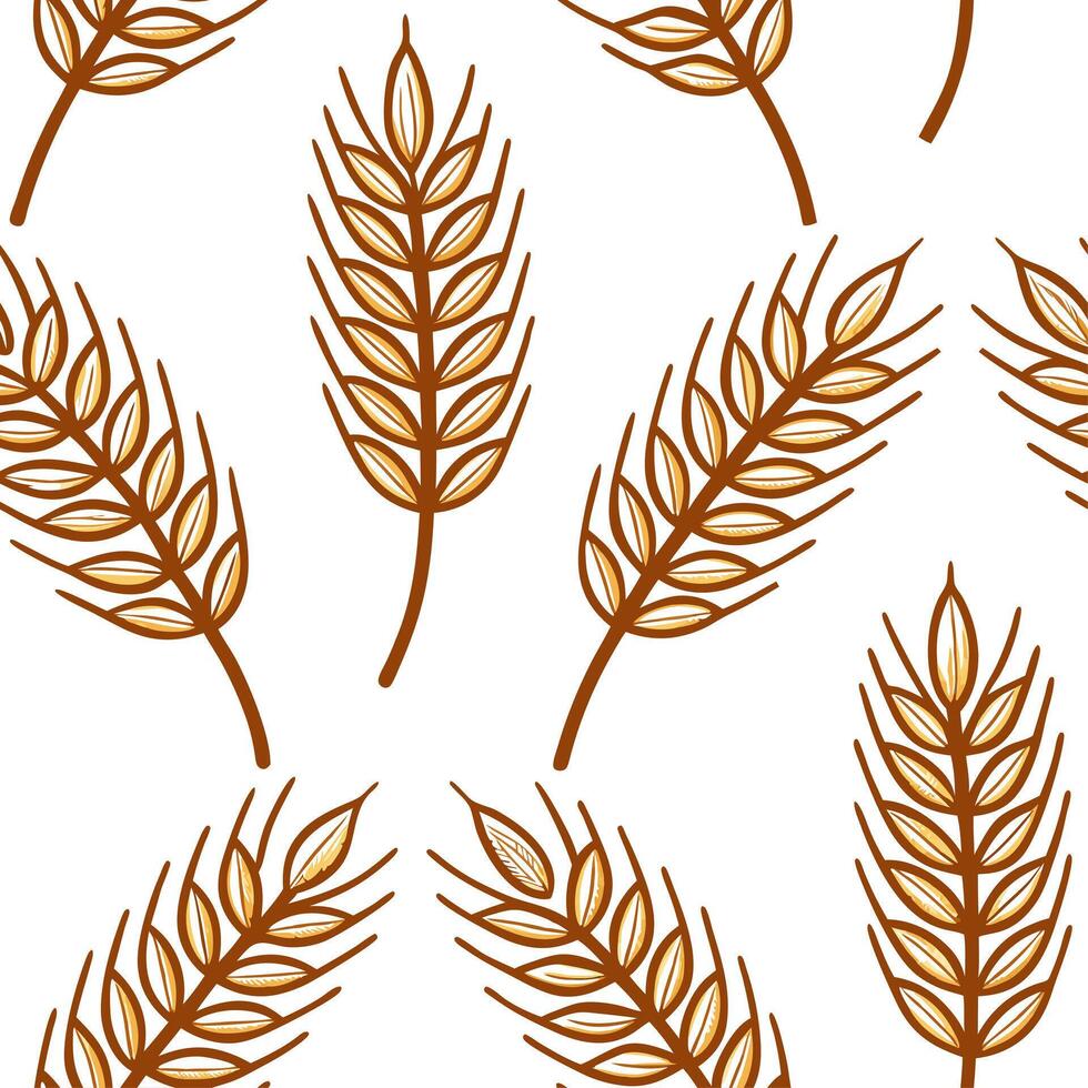 Rustic autumn harvest seamless pattern with haystacks wheat stalks and pumpkins for a farmhouse aesthetic concept as Farmhouse inspired autumn harvest pattern with haystacks wheat Dynamics vector