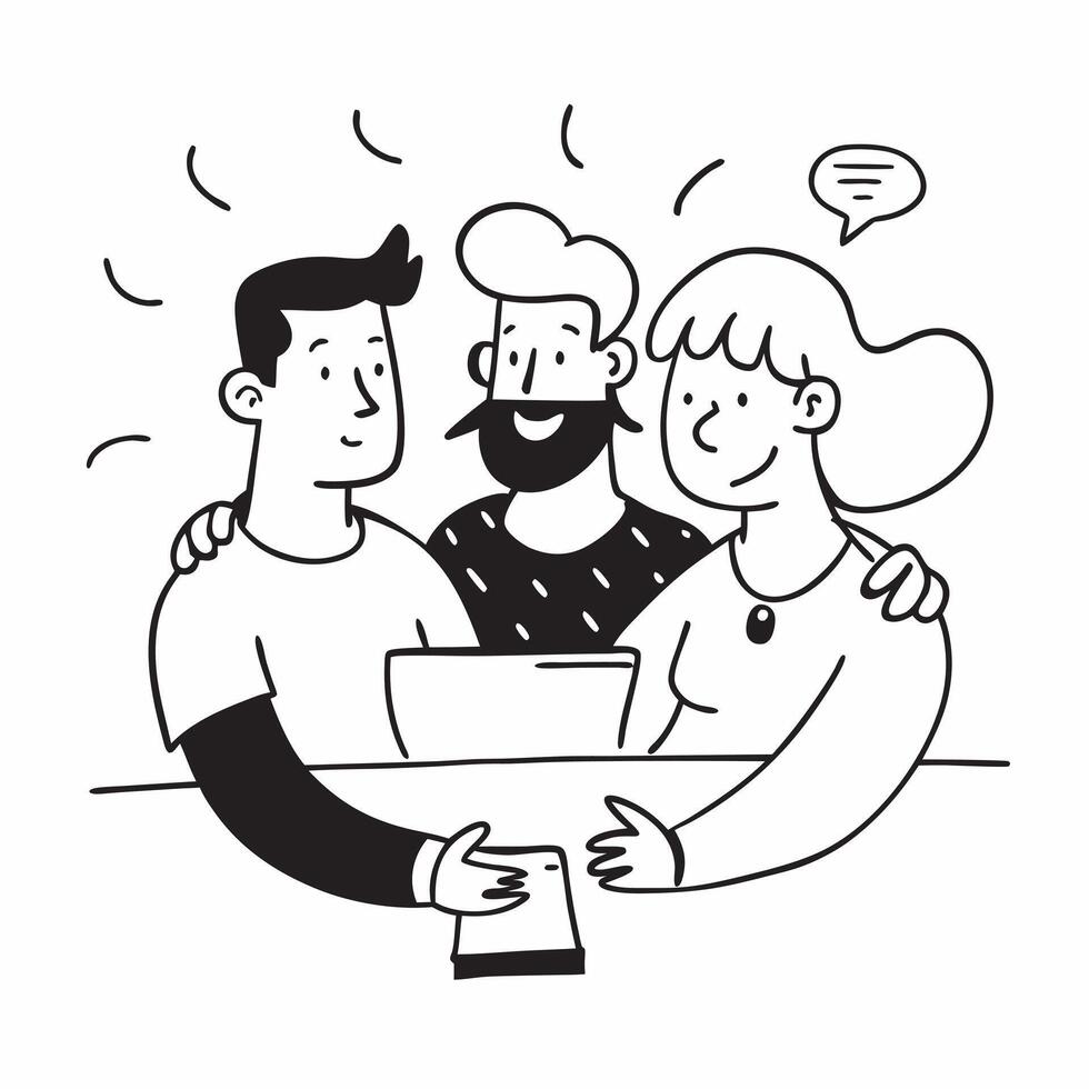 Friends having a coffee break concept as Friends enjoying a coffee break at a Cafe symbolizing the comfort and bonding of sharing conversations over coffee in Photo Stock Concept v1 vector