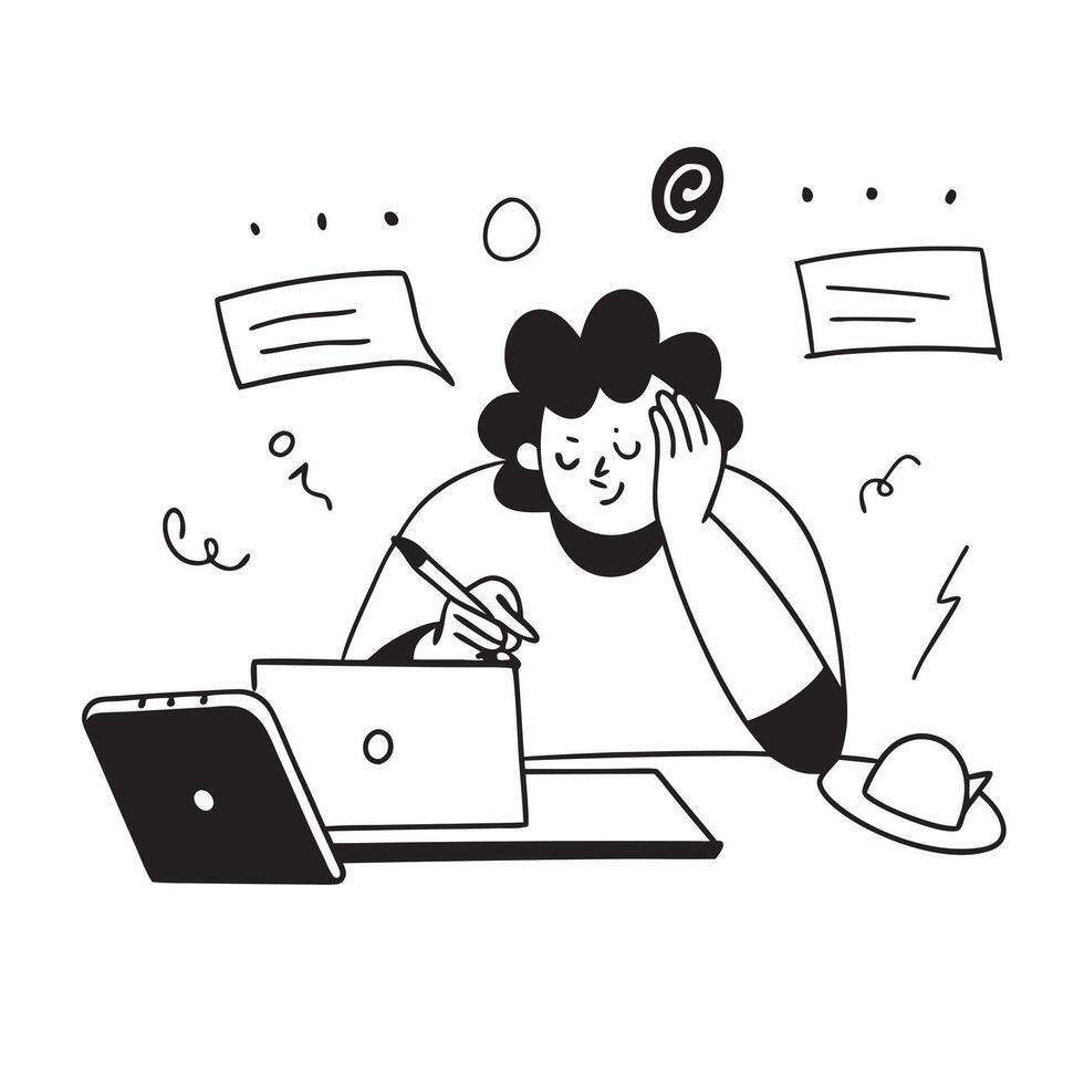 Candid Plus Size Model Working on a Laptop concept as A candid image of a plus size model focused on work while using a laptop at home or in a Cafe The scene highlights productivi pure vector