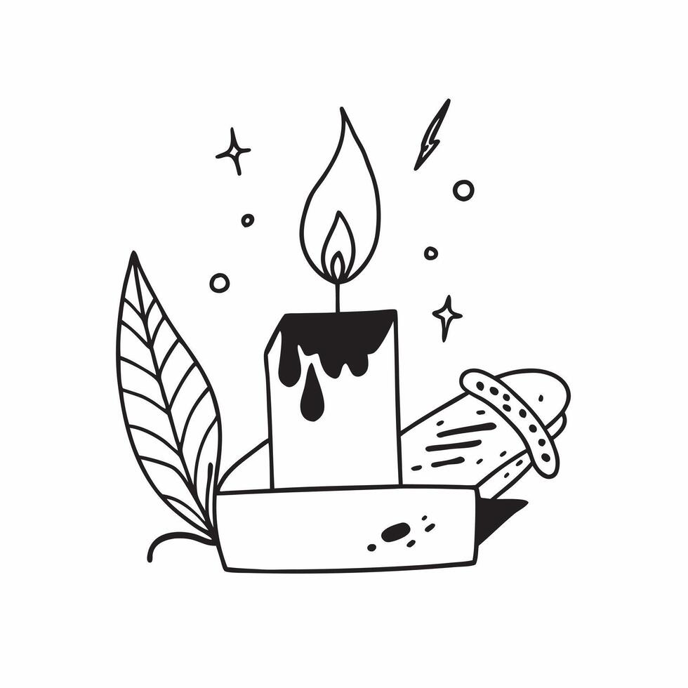 Cempas chil Flower and Candle Isolated concept as A illustration of a cempas chil flower and a lit candle both isolated on a white background The clean design emphas pure vector