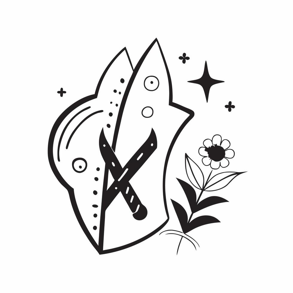 Cempas chil Flower and Cross Isolated concept as A design featuring a cempas chil flower paired with a cross both isolated on a white background This clean illustrat pure vector