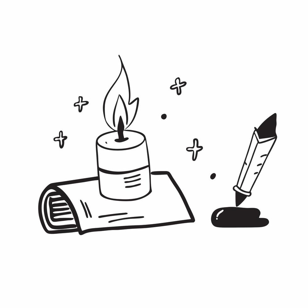 Flat Cempas chil and Candle concept as A illustration of a cempas chil flower and a lit candle isolated on a white background This design highlights the important sy pure vector
