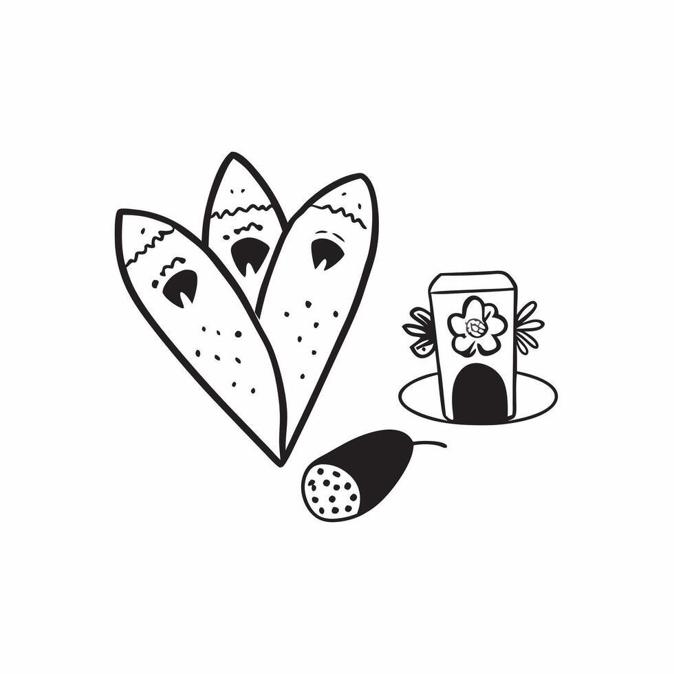 Flat Cempas chil Flower and Sugar Skull Isolated concept as A illustration of a cempas chil flower paired with a sugar skull both isolated on a white background The pure Set 2 vector