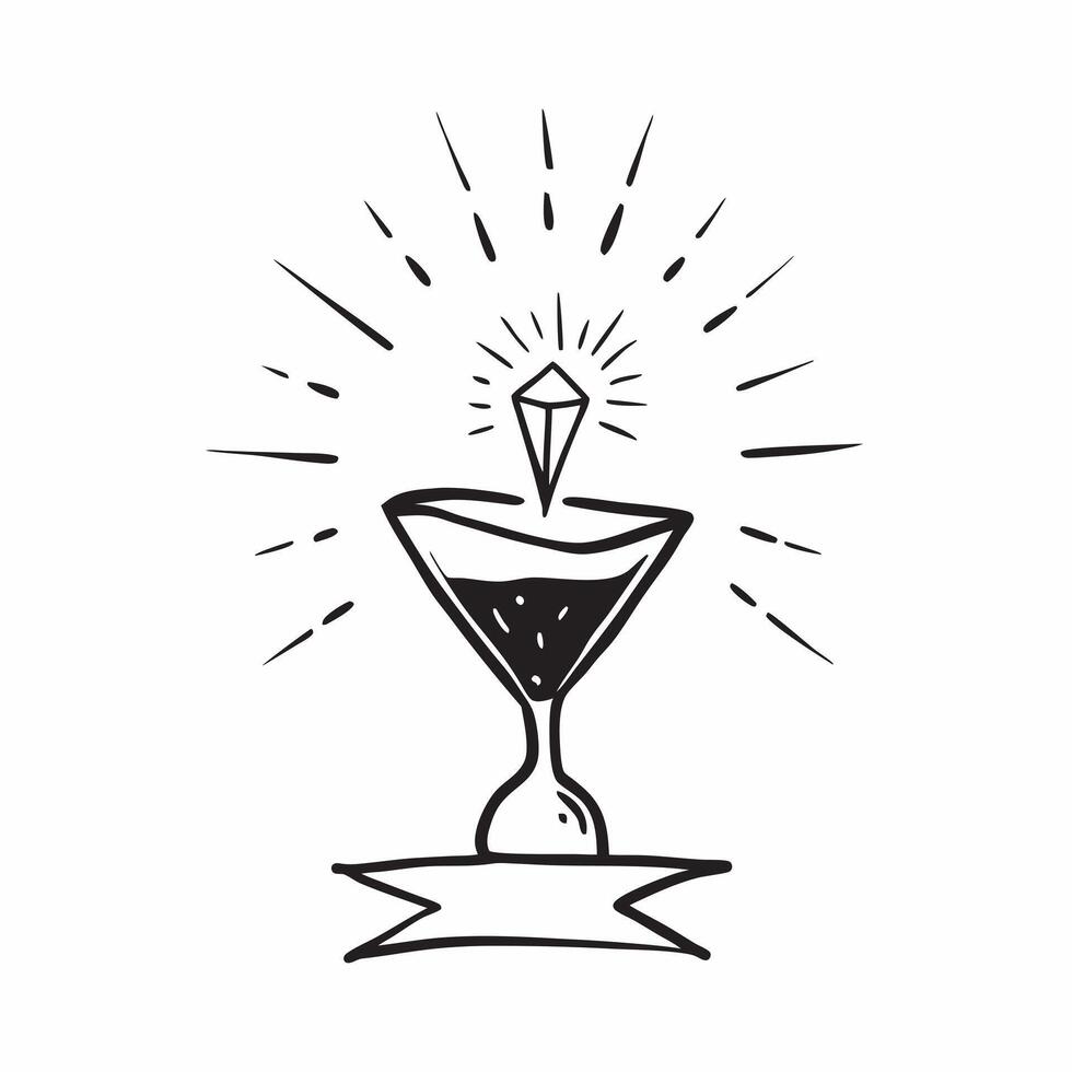 Abstract cocktail glass forming a sunburst with Bright Breezy text concept as A lively design where an abstract cocktail glass creates a sunburst effect paired with the te Cleans vector