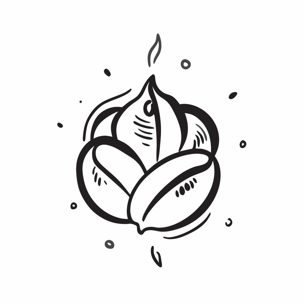 Abstract coffee beans forming a heart shape with Brewed with Love text concept as A heartfelt illustration featuring abstract coffee beans arranged in a heart shape with the Cleans vector