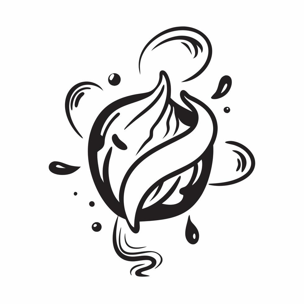 Abstract cocoa powder forming a swirling pattern with Rich Velvety text concept as A luxurious design where abstract cocoa powder creates a swirling pattern paired with th Cleans vector