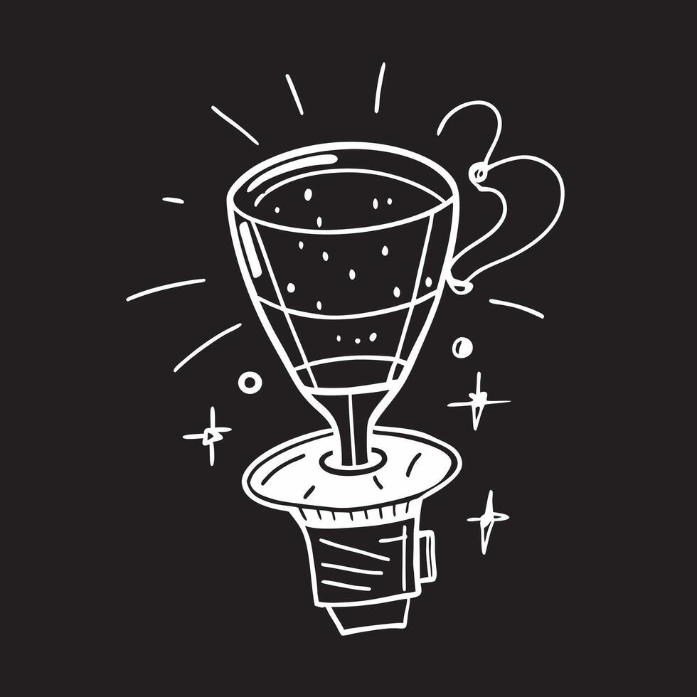 Abstract digital mesh with glowing lights forming a beer mug outline concept as A digital mesh with glowing nodes forms the outline of a beer mug set against a deep dark background Cleans vector