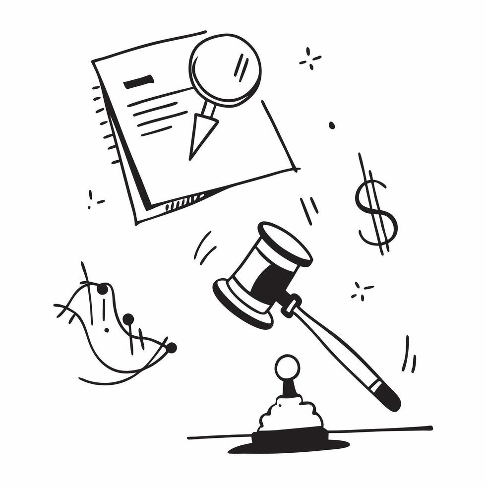 Abstract dollar sign and gavel with Financial Law text concept as A design showing an abstract dollar sign and gavel paired with the text Financial Law The elements float o Cleans vector