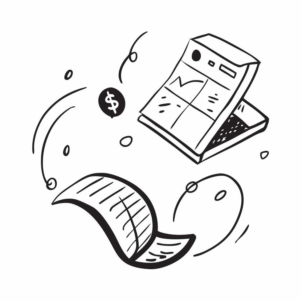 Abstract floating calculator and dollar sign with Financial Precision text concept as A dynamic featuring an abstract floating calculator and dollar sign with the words Fina Cleans vector