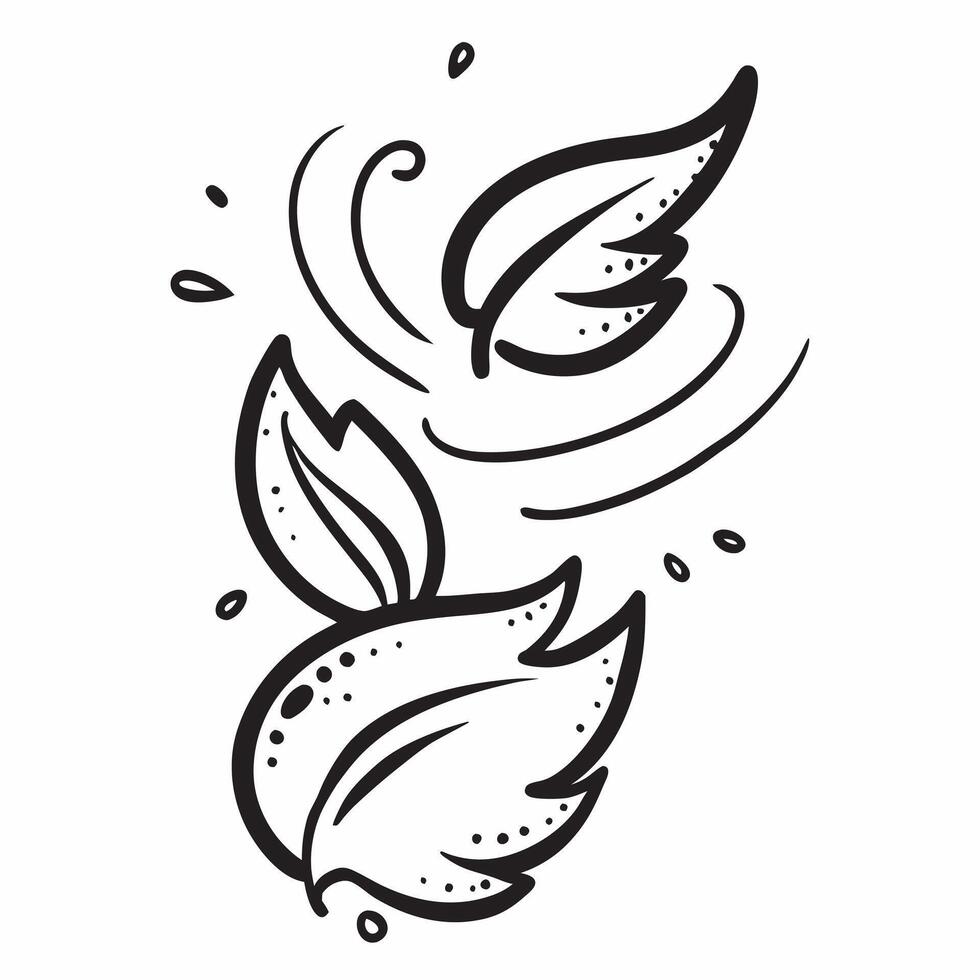 Abstract mint leaves forming a swirling breeze with Cool Fresh text concept as A fresh design where abstract mint leaves form a swirling breeze complemented by the text Co Cleans vector