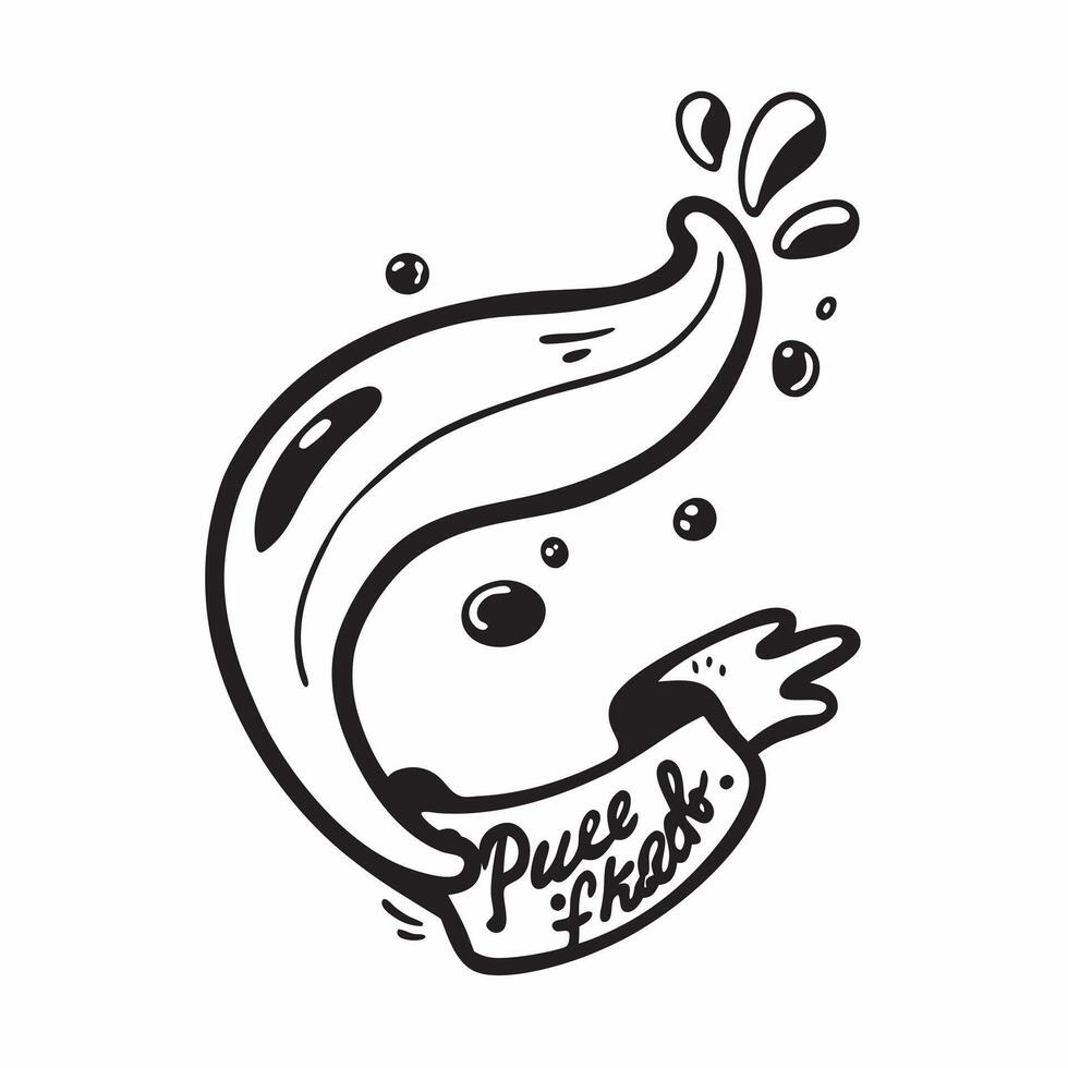 Abstract water droplets forming a refreshing splash with Pure Fresh text concept as A crisp illustration featuring abstract water droplets that form a refreshing splash wi Cleans vector