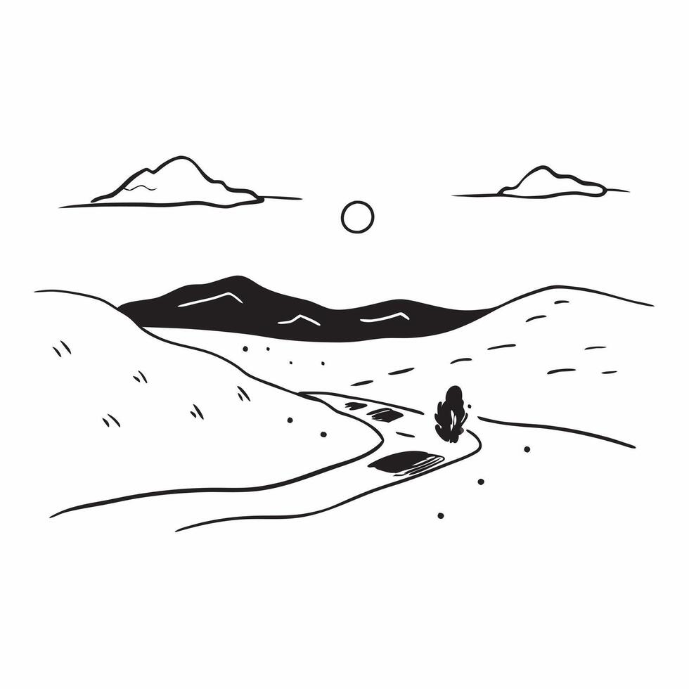 Backpacker on Glossy Desert Dunes at Twilight concept as A backpacker trekking across glossy desert dunes at twilight with the soft light of the setting sun reflecting on the sand Cleans Set 3 vector