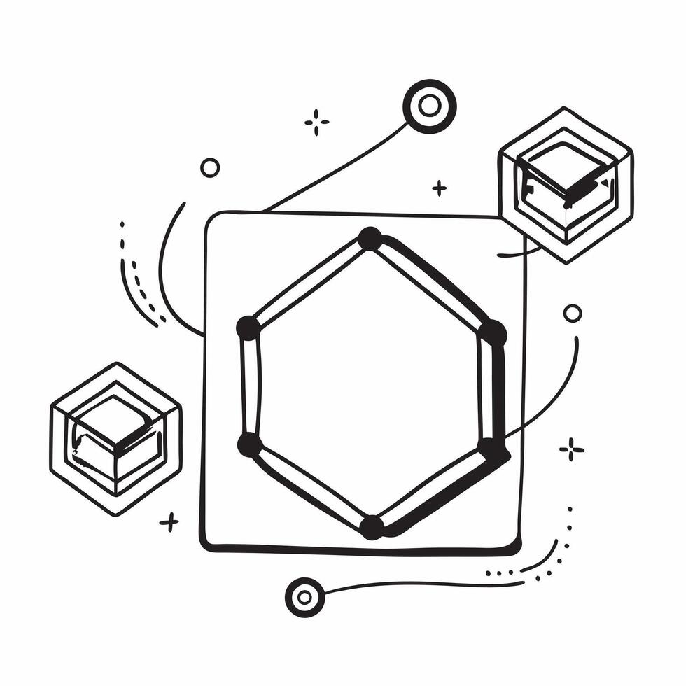 Blockchain border with interconnected nodes and copy space concept as A border frame featuring a blockchain design with interconnected nodes surrounding a central copy space The n Cleans vector