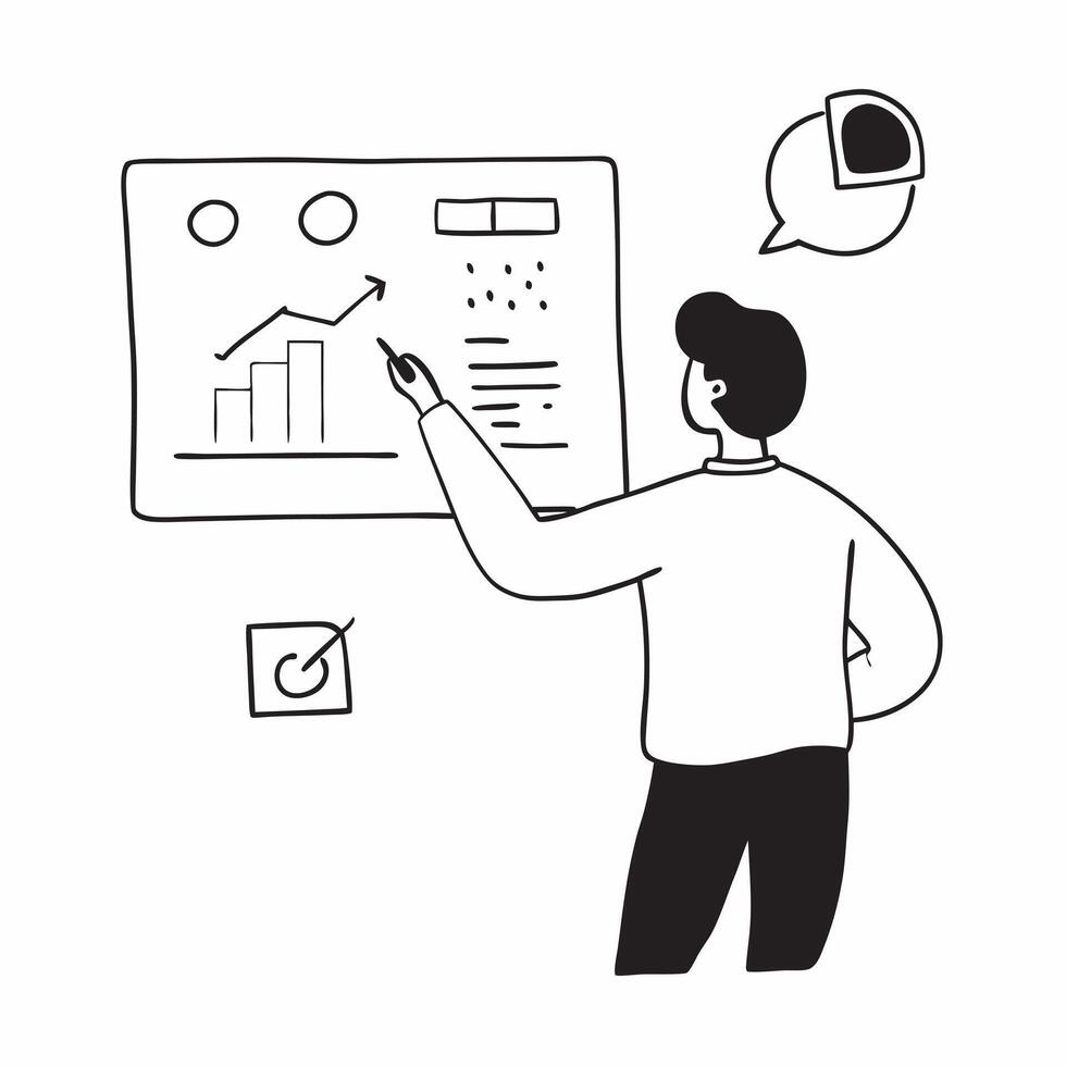 Business professional candidly presenting on a holographic display concept as A candid image of a business professional presenting data on a holographic display during a meeting T Cleans vector