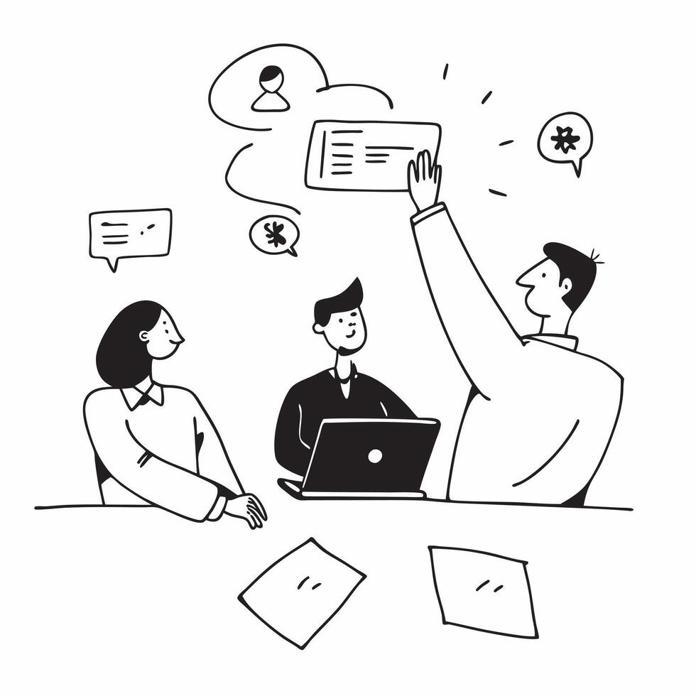 Candid moment of a project manager leading a team meeting concept as A candid shot of a project manager leading a team meeting capturing the engaged expressions of the team members Cleans vector