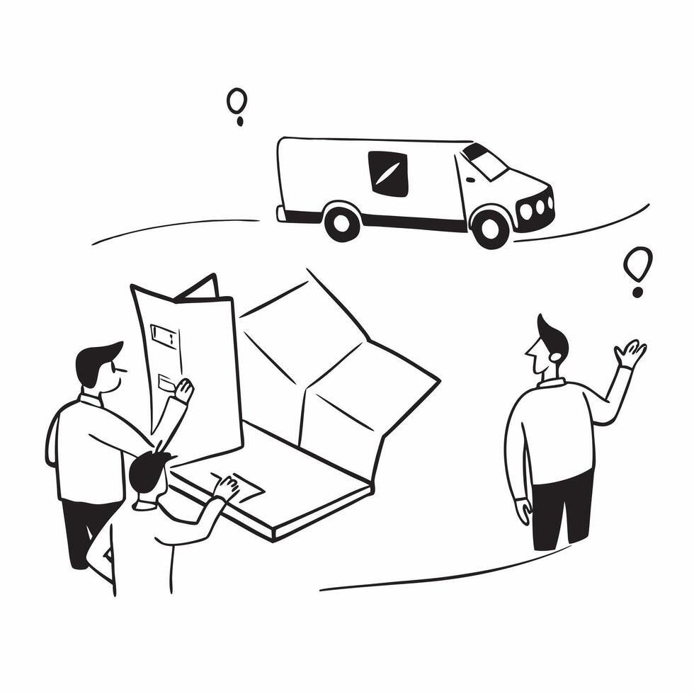 Candid shot of a logistics team coordinating a major delivery concept as A candid shot of a logistics team coordinating a major delivery with the camera capturing the teamwork and Cleans vector