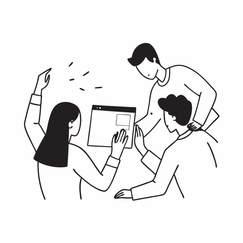 Candid shot of a team working together on a digital project concept as A candid shot capturing a team collaborating on a digital project with the camera focusing on the hands on ap Cleans vector