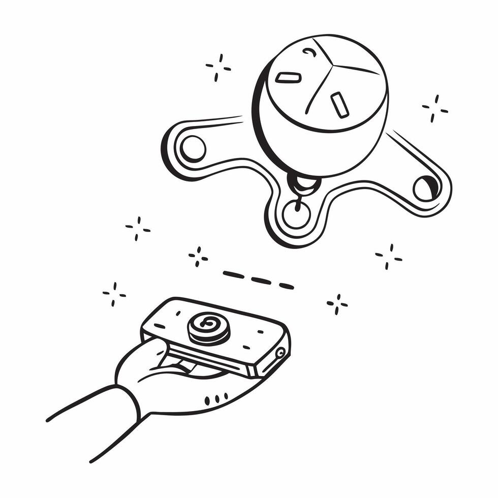 Drone controller with holographic flight data copy space on the side concept as A side angle shot of a drone controller with holographic flight data floating above the display The Cleans vector