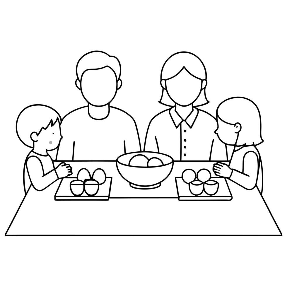 Family Enjoying a Mid Autumn Festival Meal concept as A candid capture of a family enjoying a Mid Autumn Festival meal together with shared dishes and lively conversation The scen Cleans Set 2 vector
