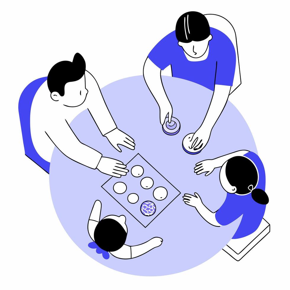 Family Making Mooncakes Together concept as A candid shot of a family making mooncakes together in the kitchen with flour covered hands and joyful expressions The scene captures t Cleans vector