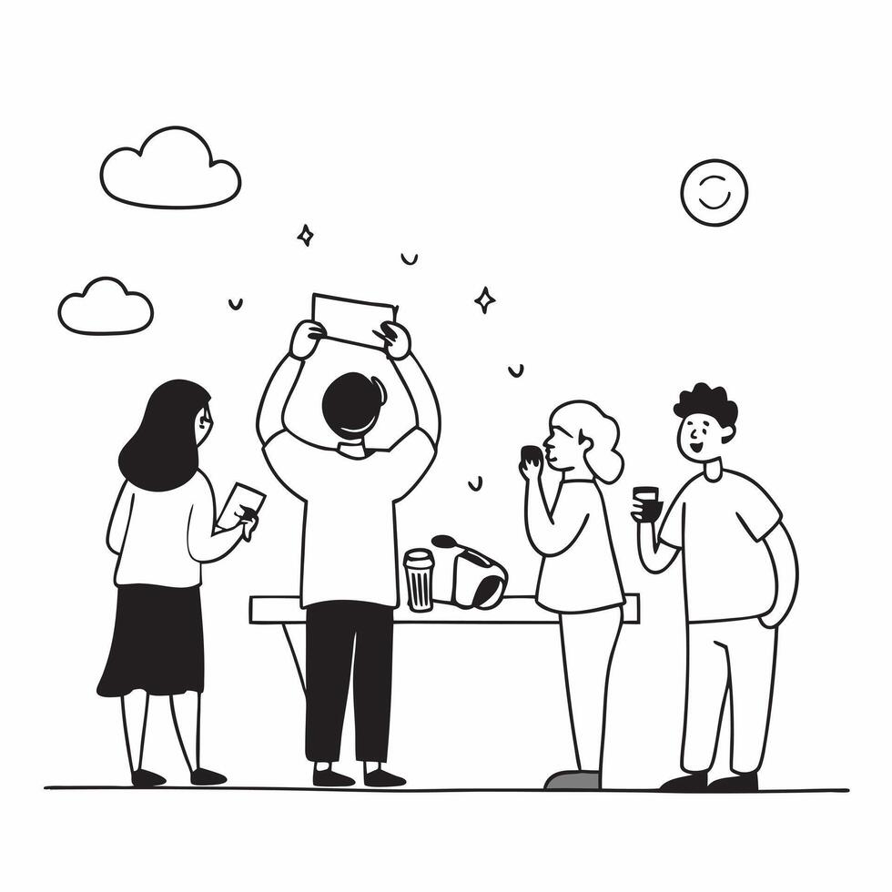 Family enjoying a picnic in the park with fresh lemonade concept as A candid shot of a family enjoying a picnic in the park with children playing and adults sipping fresh lemonade Cleans vector