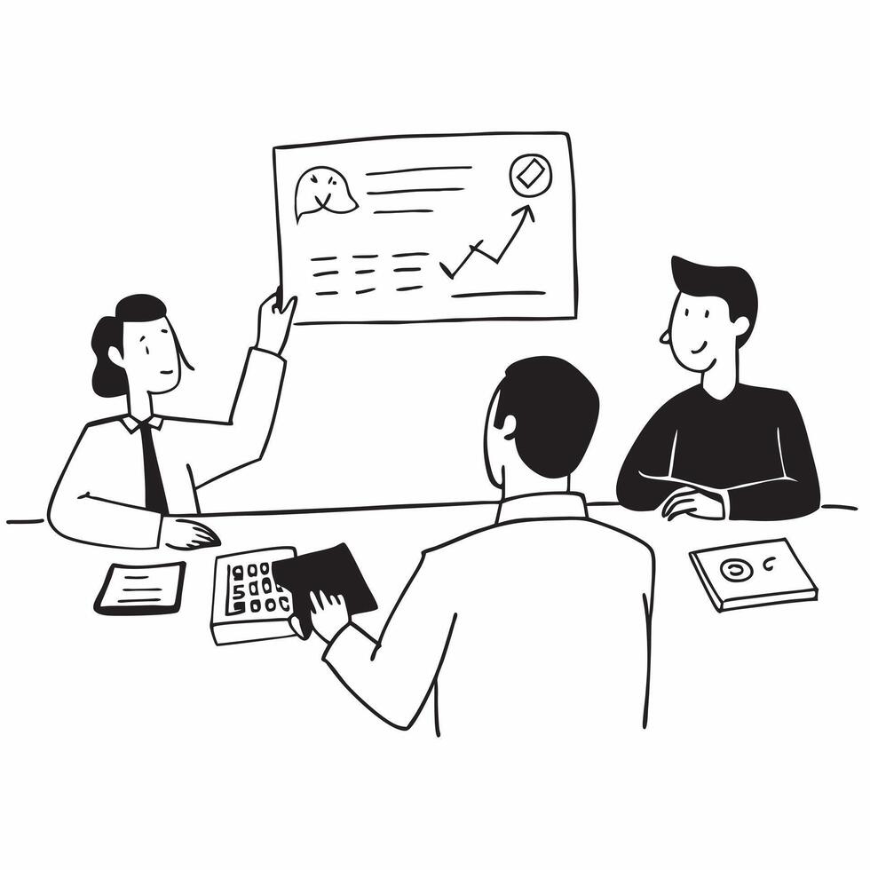 Financial officer leading a discussion on financial risk management concept as A candid shot of a financial officer leading a discussion on financial risk management with colleague Cleans vector
