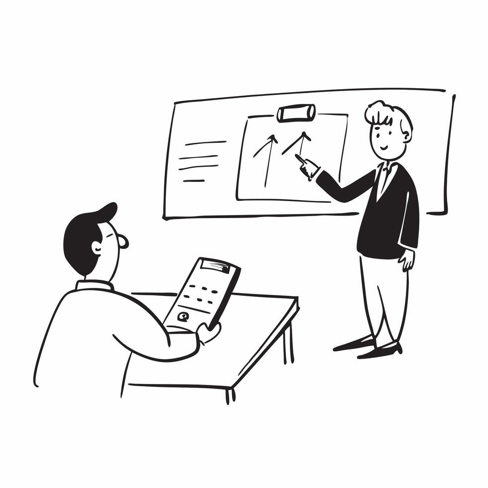 Financial officer preparing for a presentation in a conference room concept as A candid shot capturing a financial officer preparing for a presentation in a conference room The ca Cleans vector