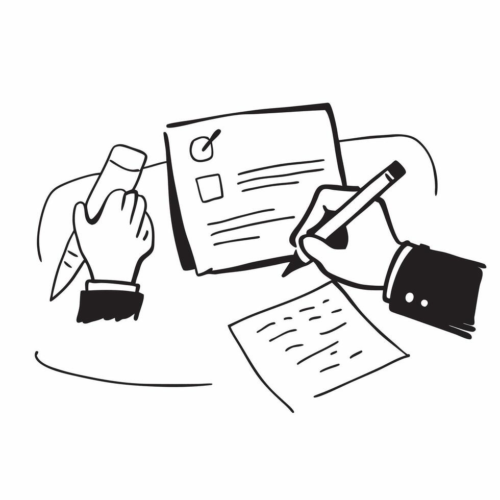 Financial officer writing notes during a financial meeting concept as A candid shot capturing a financial officer writing notes during a financial meeting The camera focuses on th Cleans vector