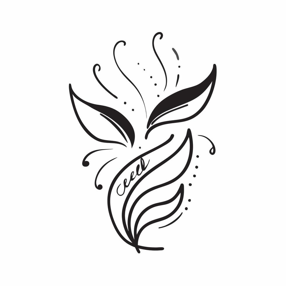Flat Abstract mint leaves forming a swirling breeze with Cool Fresh text concept as A fresh design where abstract mint leaves form a swirling breeze complemented by the te Cleans vector