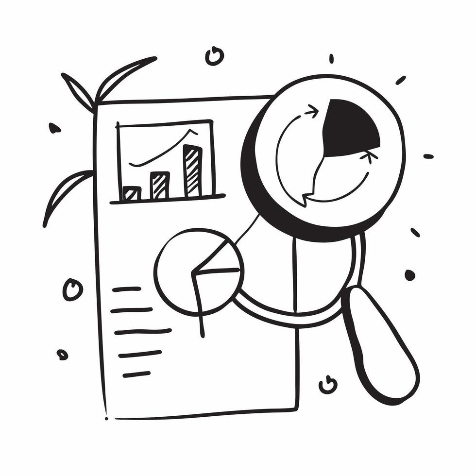 Flat Abstract pie chart and magnifying glass with Data Analysis text concept as A sleek illustration featuring an abstract pie chart and magnifying glass with the text Data Cleans vector