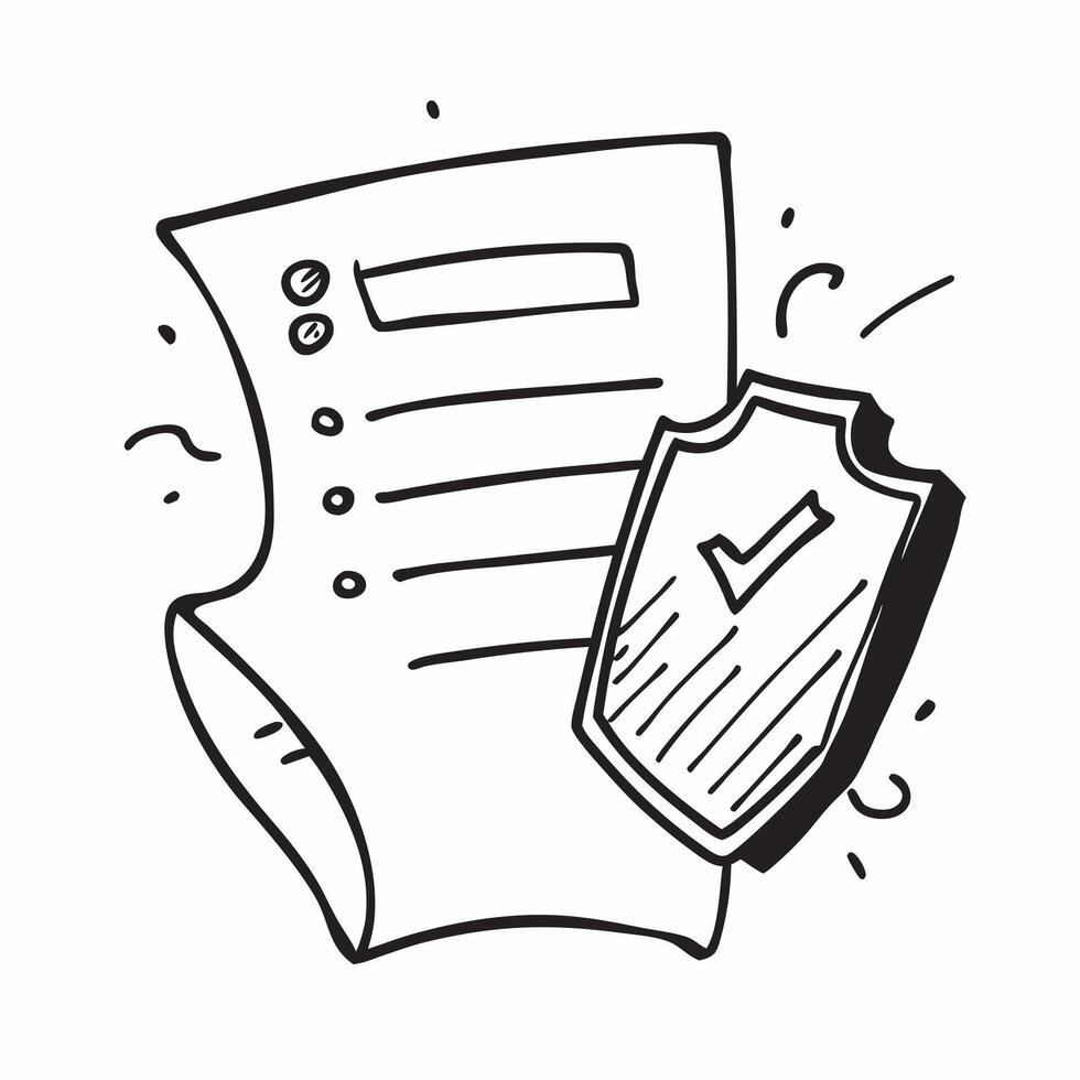 Flat Abstract shield and checklist with Risk Management text concept as A design featuring an abstract shield and checklist paired with the text Risk Management The design Cleans vector