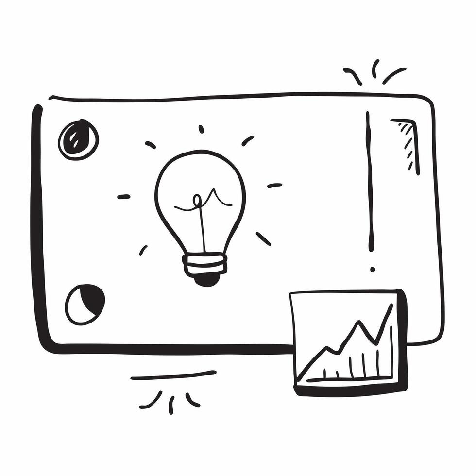 Flat Border frame with light bulb and graph for Vision concept as A border frame design featuring a light bulb and a rising graph symbolizing business vision The layout includes a Cleans vector