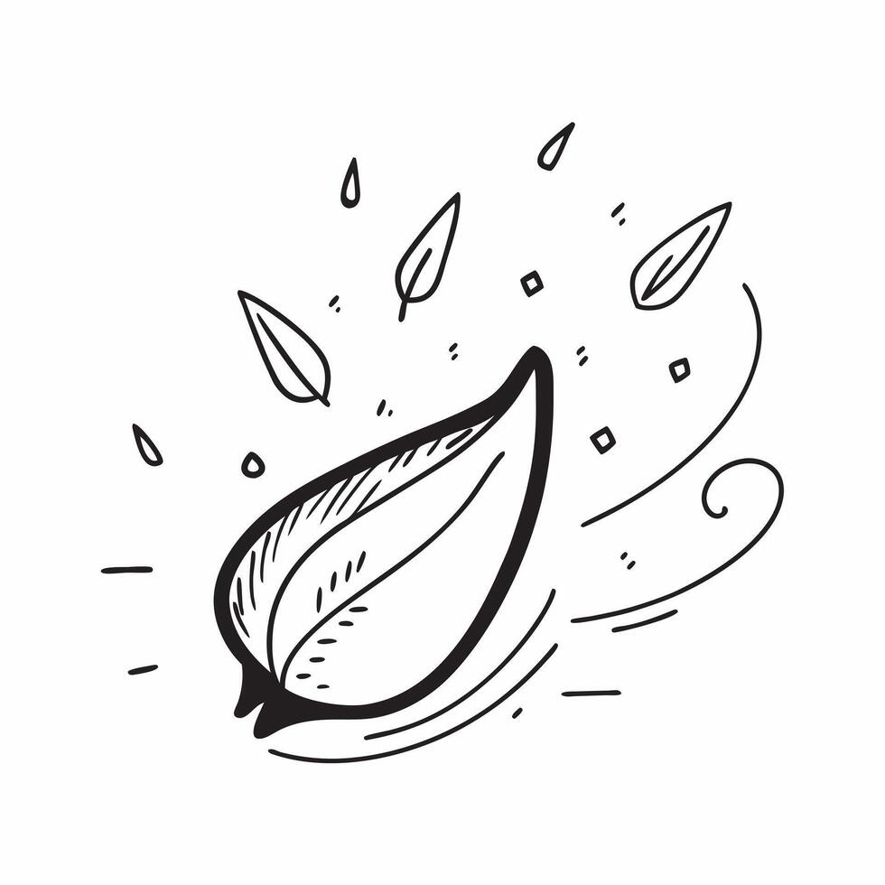 Flat Falling Cherry Blossom and Breeze Symbol with Spring Breeze Text concept as A cherry blossom petal and breeze symbol floating together with Spring Breeze text subtly included Cleans Set 3 vector