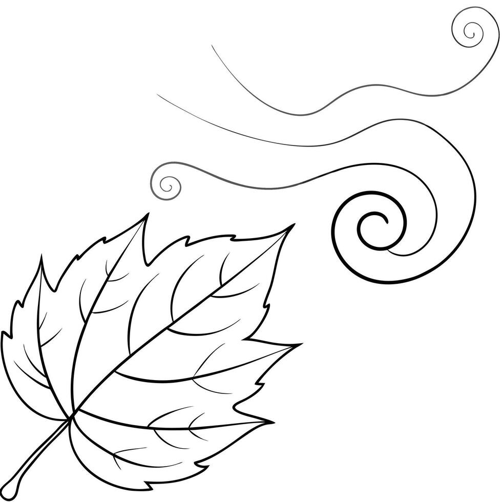 Flat Falling Leaf and Wind Swirl with Autumn Breeze Text concept as A falling leaf and wind swirl floating together with Autumn Breeze text subtly included at the bottom The eleme Cleans vector