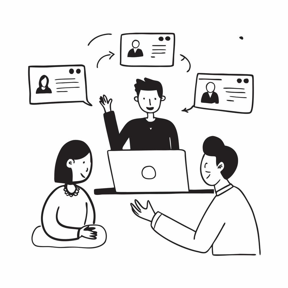 Flat Financial officer discussing financial goals during a conference concept as A candid image of a financial officer participating in a conference discussing financia Cleans vector