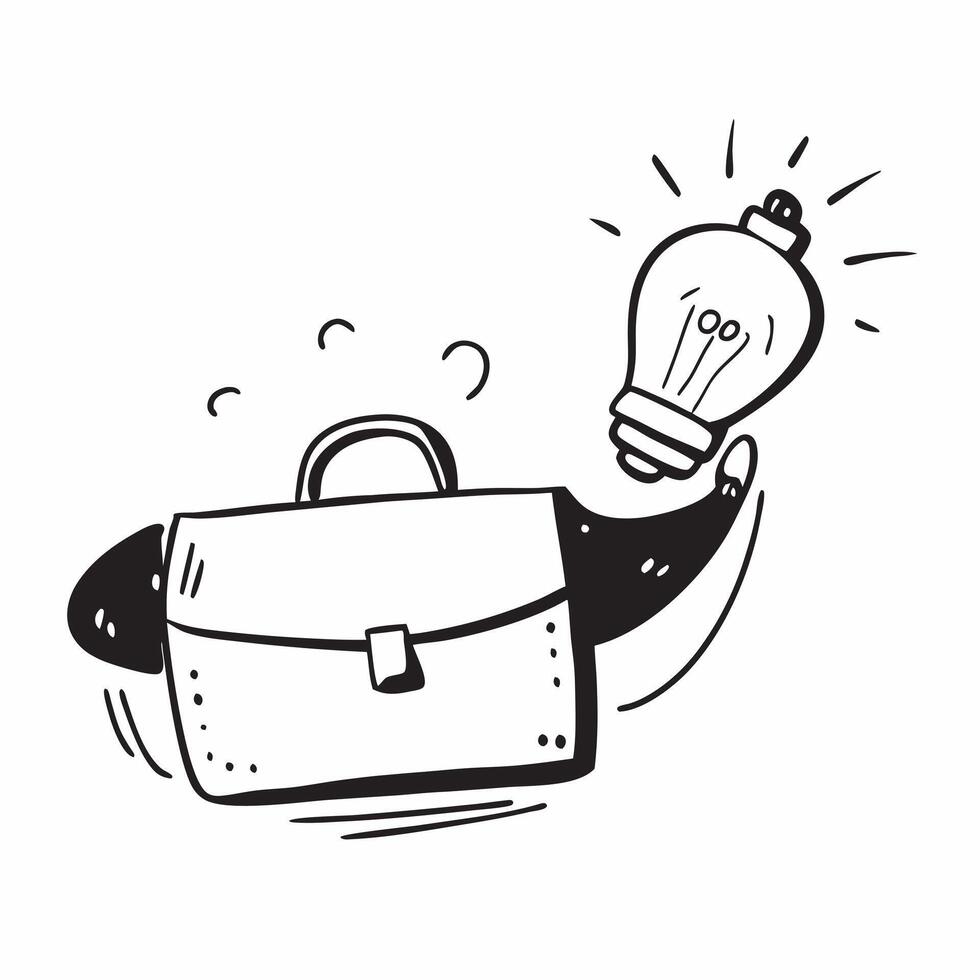 Flat Floating briefcase and light bulb with Innovative Solutions text concept as A sleek design showcasing a floating briefcase and light bulb with the words Innovative Solu Cleans Set 2 vector