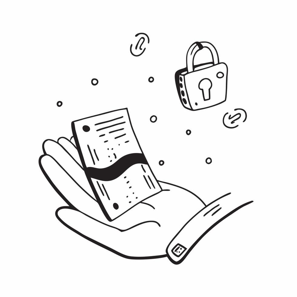 Flat Floating credit card and lock with Secure Transactions text concept as A illustration featuring a floating credit card and lock with the text Secure Transactions The e Cleans vector