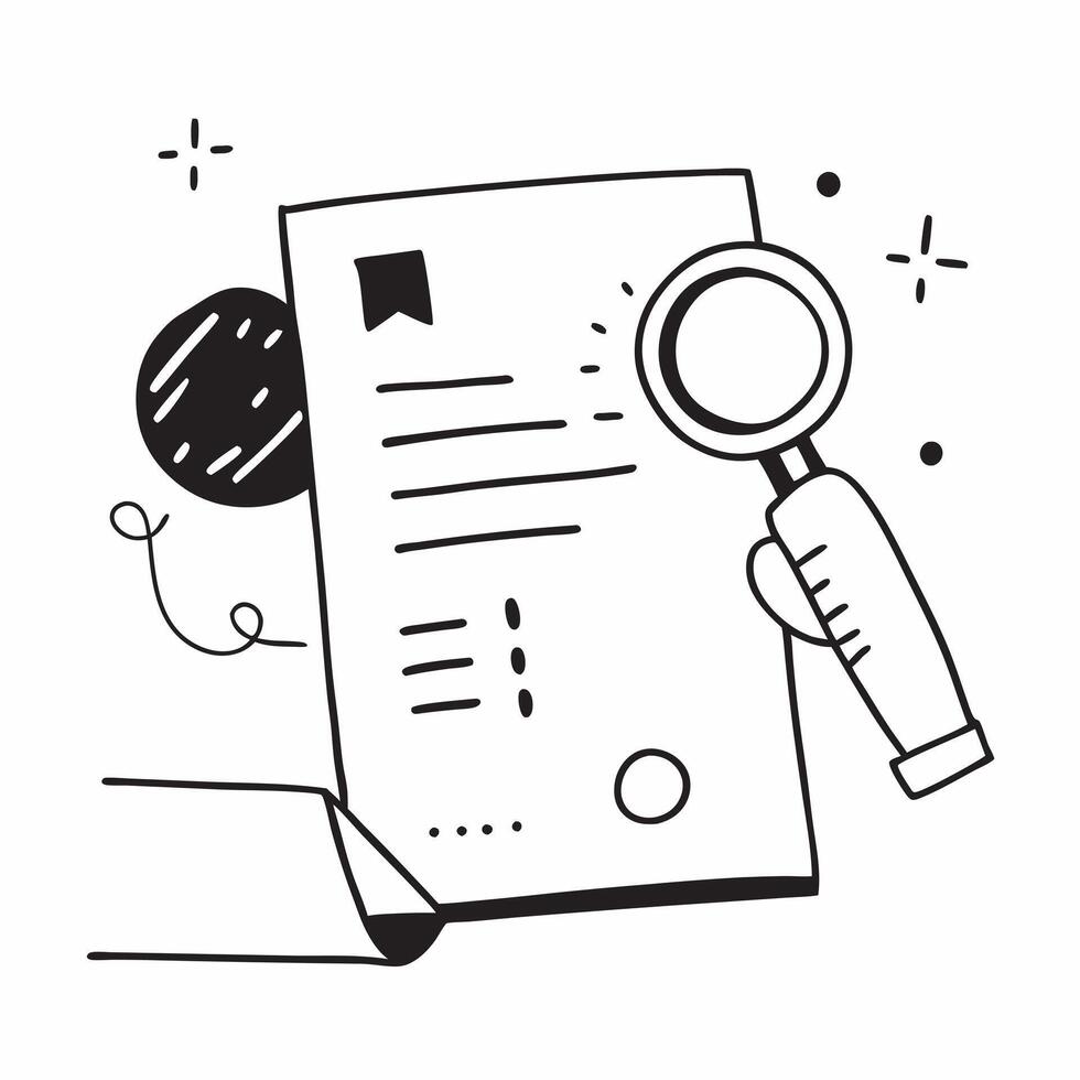 Flat Floating document and magnifying glass with Audit Ready text concept as A design showing a floating document and magnifying glass paired with the text Audit Ready The Cleans vector