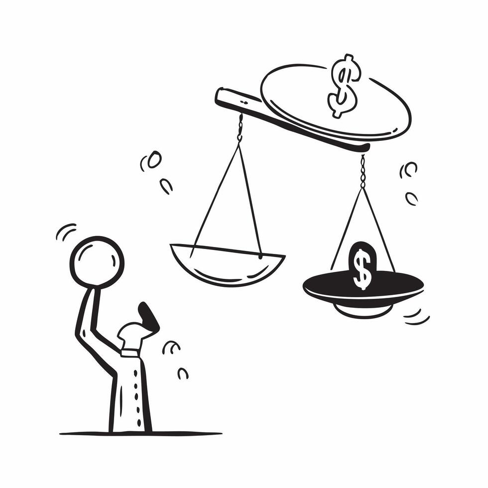 Flat Floating dollar sign and scales with Equity Balance text concept as A illustration featuring a floating dollar sign and scales with the text Equity Balance The element Cleans vector
