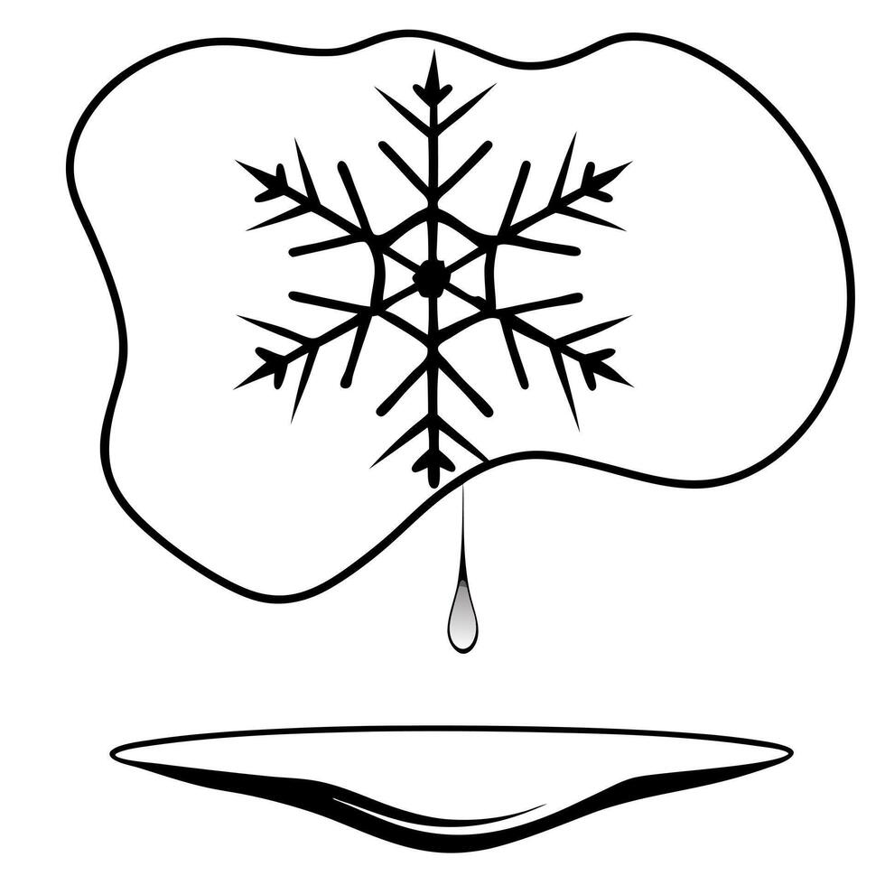 Flat Floating Frost Crystal with Abstract Chill Effect and Copy Space concept as A frost crystal floats in mid air with an abstract chill effect spreading out from it symbolizing t Cleans Set 2 vector