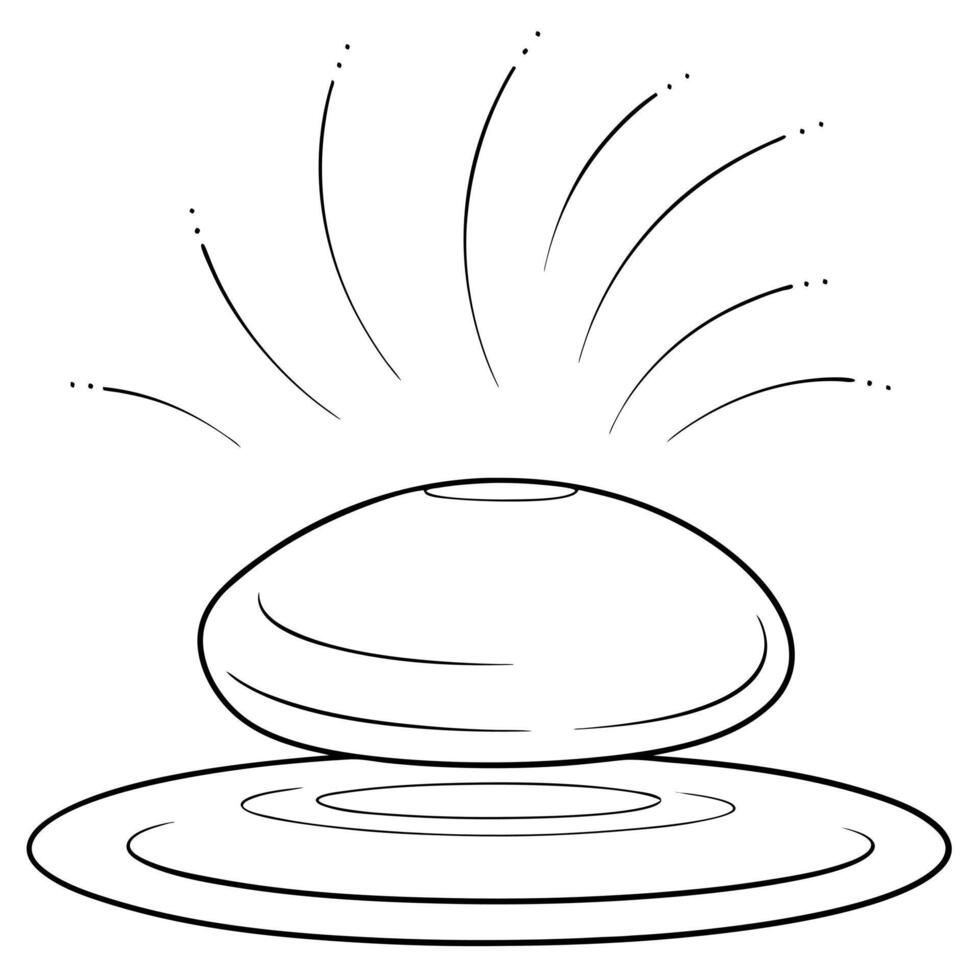 Flat Floating Pebble with Abstract Light Ripple and Copy Space concept as A smooth pebble floats in mid air with abstract light ripples emanating from it symbolizing the calming ef Cleans vector