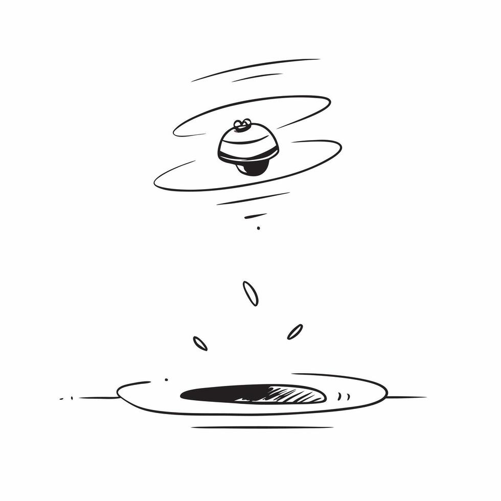 Flat Floating Pebble with Abstract Ripple Effect and Copy Space concept as A smooth pebble floats in mid air with concentric ripples emanating from it representing the serenity of Cleans Set 3 vector