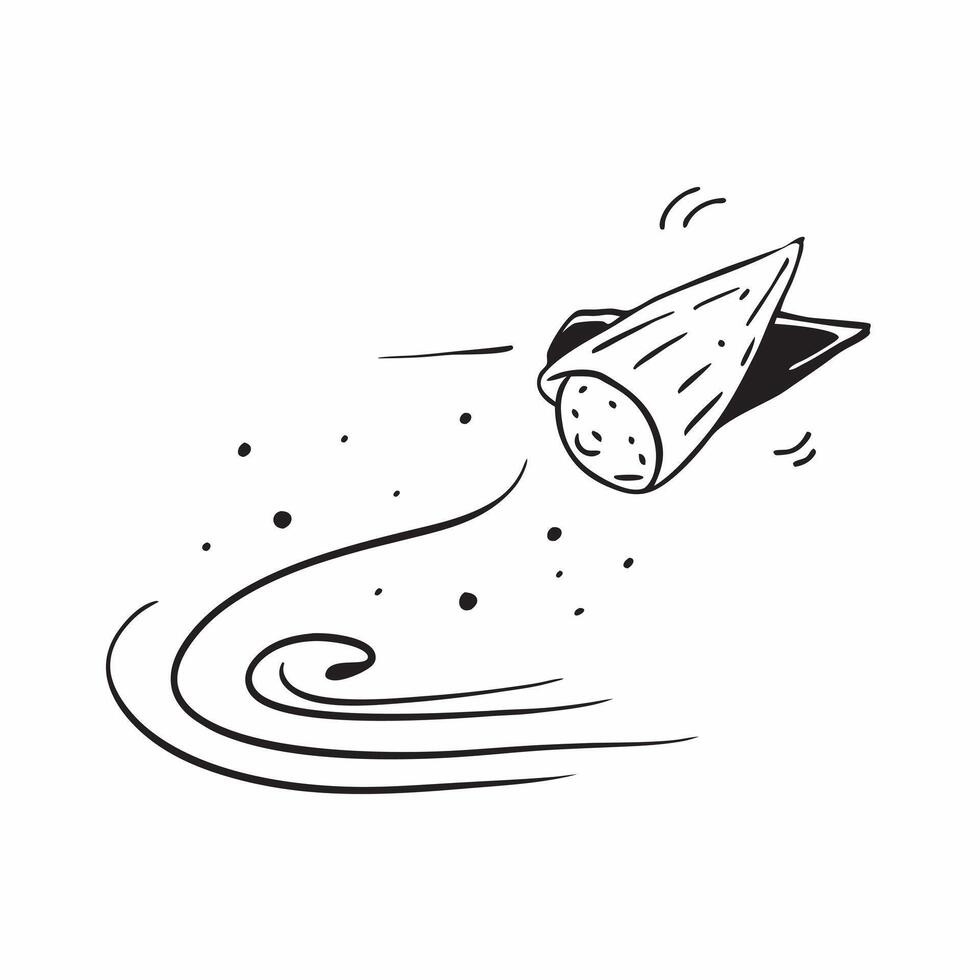 Flat Floating Sand Particle with Abstract Wind Swirl and Copy Space concept as A single sand particle floats in mid air with an abstract wind swirl moving around it symbolizing the Cleans Set 3 vector