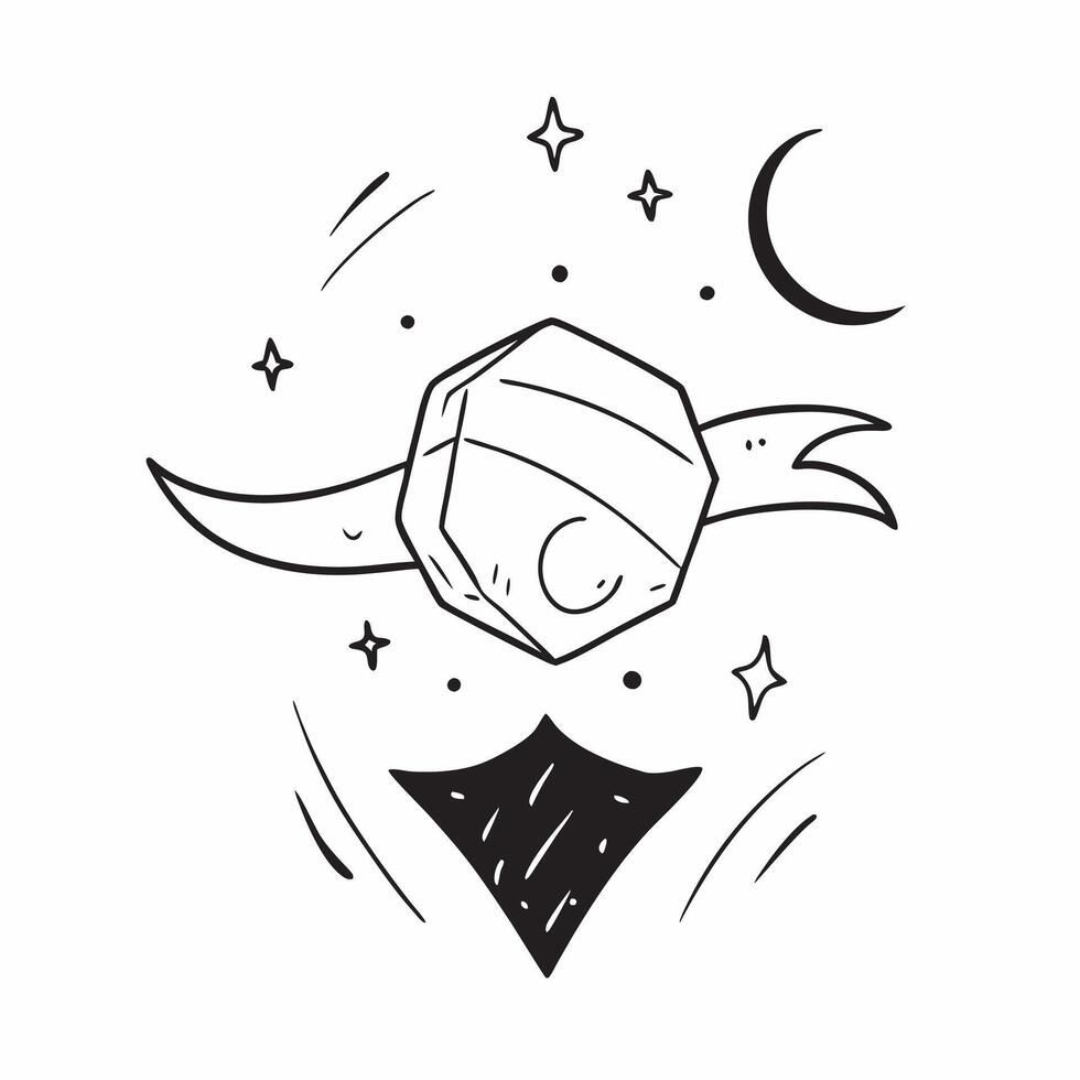 Flat Floating Star and Moon Symbol with Nightfall Glow Text concept as A star and moon symbol floating together in mid air with Nightfall Glow text subtly included at the bottom T Cleans Set 3 vector